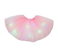 Gonna tutù per bambine, Gonna tutù illuminata a LED per bambine e bambine con stelle colorato e luminoso, a LED, per feste e danza, vestito da principessa, Vestito Balletto per (Pink, One Size)