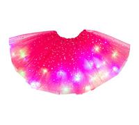 Gonna tutù per bambine, Gonna tutù illuminata a LED per bambine e bambine con stelle colorato e luminoso, a LED, per feste e danza, vestito da principessa, Vestito Balletto per (Hot Pink, One Size)