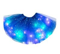 Gonna tutù per bambine, Gonna tutù illuminata a LED per bambine e bambine con stelle colorato e luminoso, a LED, per feste e danza, vestito da principessa, Vestito Balletto per (Blue, One Size)