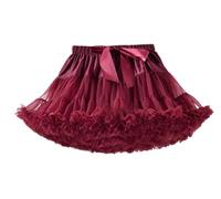 Gonna tutù per Bambine, Sottogonna a Strati tutù gonfio, Gonna in Tulle da Principessa Abito da Danza Classica Festa Danza Mini Costumi da Indossare Tutti i Giorni,Red 1,XS