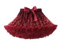 Gonna tutù per Bambine, Sottogonna a Strati tutù gonfio, Gonna in Tulle da Principessa Abito da Danza Classica Festa Danza Mini Costumi da Indossare Tutti i Giorni,Red 2,XS
