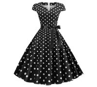 Gonna Vintage Anni 50 60 Audrey Hepburn Vestiti da Cocktail da Donna Elegante di Cotone Manica Corta