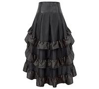 Gonna Vittoriana Steampunk da Donna Punk Gotico Gonna A Pieghe Gonna in Pizzo Vintage con Volant Taglie Forti Rinascimentale Maxi Gonna A Vita Alta Linea Ad A Gonna Lunga Arnevale, Feste,