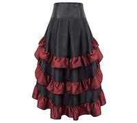 Gonna Vittoriana Steampunk da Donna Punk Gotico Gonna A Pieghe Gonna in Pizzo Vintage con Volant Taglie Forti Rinascimentale Maxi Gonna A Vita Alta Linea Ad A Gonna Lunga Arnevale, Feste,