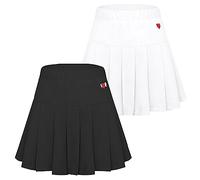 Gonne a Pieghe a Quadri per Le Ragazze Tutto Intorno Vita Elastica A-Line Tennis Skorts gonne d'oro Massiccio a Vita Alta Skort Atletico Allenamento gonne Sportive con Innner Shorts Box Dress