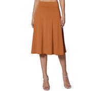 Gonne al ginocchio per donna UK con vita elasticizzata - Gonne midi per donna UK - Colore Basic Versatile Elasticizzate Svasate Gonne casual a pieghe Mini Gonne da lavoro Gonne a linea Gonne estive