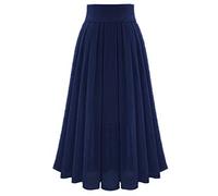 Gonne bianche Bambini Allacciatura Vita Chiffon Party Gonna Donna Gonna Lunga Real 8, Blu marino, S