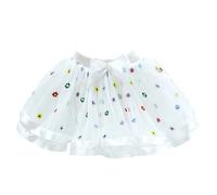 Gonne corte da bambina Primavera ed estate Gonne corte a rete gonfia Gonna da ragazza Bikini con gonna, bianco, 9-10 Anni