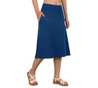 Gonne da Bagno da Donna con Leggings 66 cm Lunghezza Midi Modesto Costume da Bagno con Gonna Lunga con Tasche con Cerniera, Blu, S