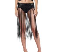 Gonne da Donna con Paillettes, Gonna da Ballo con Cintura a Frange e Nappe per Costume da esibizione per Prove di Danza del Ventre Latina