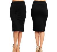 Gonne da donna, lunghezza al ginocchio, gonna a matita da donna, gonna a matita nera, gonna corta a linea a metà coscia, per lavoro, gonne a portafoglio taglie forti, gonna a tinta unita a vita alta