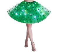 Gonne da donna per il giorno di San Patrizio, gonna tutù a LED, gonna tutù da danza e balletto, si illumina, scintillante, per feste, divertente, verde, irlandese, abiti per il giorno di San Patrizio