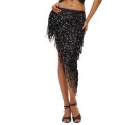 Gonne da Donna Tutu, Gonna da Danza del Ventre con Frange, Fascia Triangolare con Paillettes da Donna, Catena per la Vita, Gonna per spettacoli teatrali