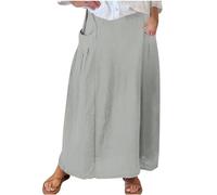 Gonne da donna UK Plus Size - Tasche estive Maxi gonne lunghe con elastico in vita, gonne casual da donna, i miei ordini Offerte di oggi 2025 Saldi, grigio, 5XL