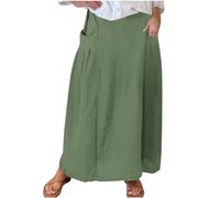 Gonne da donna UK Plus Size - Tasche estive Maxi gonne lunghe con elastico in vita, gonne casual da donna, i miei ordini Offerte di oggi 2025 Saldi, Verde, 5XL
