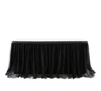 Gonne da tavolo for feste in tulle, tutù da sposa, tovaglie for rivelazione del sesso, feste di compleanno, decorazioni for la casa(Black,6FT 77x183cm)
