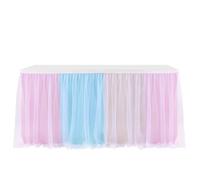 Gonne da tavolo for feste in tulle, tutù da sposa, tovaglie for rivelazione del sesso, feste di compleanno, decorazioni for la casa(Four Colors,6FT 77x183cm)