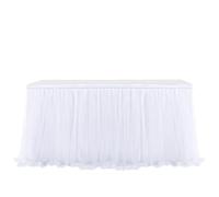 Gonne da tavolo for feste in tulle, tutù da sposa, tovaglie for rivelazione del sesso, feste di compleanno, decorazioni for la casa(White,6FT 77x183cm)