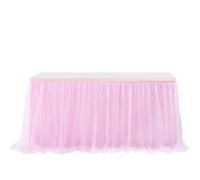 Gonne da tavolo for feste in tulle, tutù da sposa, tovaglie for rivelazione del sesso, feste di compleanno, decorazioni for la casa(Pink,6FT 77x183cm)