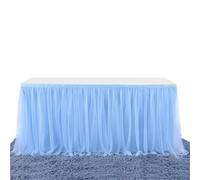 Gonne da tavolo for feste in tulle, tutù da sposa, tovaglie for rivelazione del sesso, feste di compleanno, decorazioni for la casa(Sky Blue,9FT 77x275cm)