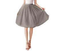 Gonne da trekking da donna, in tulle, sottogonna corta, abito da ballo, abito da sera, in pelle scamosciata, GY3., Taglia unica
