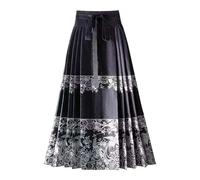 Gonne Donna Curvy - Gonna Estiva Donna La Canzone della Signora Huai Che Crea Una Gonna con Facce di Cavallo per Mostrare gonne Sottili e semplici di gonne a Pieghe in Raso a Vita Alta