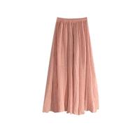 Gonne estive da donna nel Regno Unito, gonna midi casual in cotone e lino con elastico in vita, gonne a pieghe fluide a trapezio, i miei ordini Offerte di oggi 2025 Saldi, rosa, Taglia unica