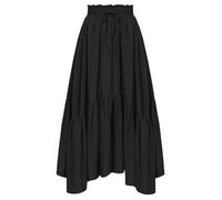 Gonne gotiche da donna, corsetto rinascimentale, medievale, con coulisse, costume vittoriano per feste, abito da cocktail midi da sera, elegante, Halloween, ballo di fine anno, vita alta, con volant