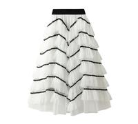 Gonne Lunghe A Strati Per Donne Con Vita Elastica In Professione Tulle Per Festa