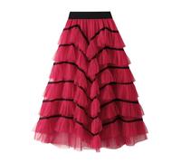 Gonne Lunghe A Strati Per Donne Con Vita Elastica In Professione Tulle Per Festa