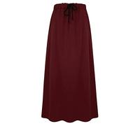 Gonne lunghe foderate in pile per donna elastico in vita Aline calde gonne invernali con tasche, vino, L