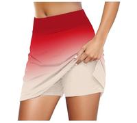 Gonne lunghe strette da donna, casual, tinta unita, da tennis, yoga, sport, gonna attiva, Colore: rosso, S