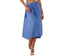 Gonne midi casual da donna, eleganti gonne in vita alta elasticizzata per le donne UK Flowy Swing A Line Gonna lunga estiva vacanze quotidiane da indossare tutti i giorni i tuoi ordini, Blu, S