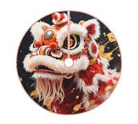 Gonne per albero da 76 cm con leone cinese danza albero tappetino per la casa feste invernali decorazioni interne