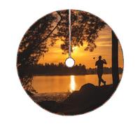 Gonne per albero di Natale con stampa a forma di albero di Natale con palline da golf sportive, copertura trapuntata colorata, perfetta per alberi di piccole e grandi dimensioni