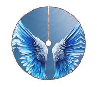 Gonne per albero di Natale con stampa di ali d'angelo, copertura trapuntata colorata per albero di Natale, perfetta per alberi piccoli e grandi