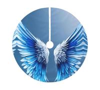 Gonne per albero di Natale con stampa di ali d'angelo, copertura trapuntata colorata per albero di Natale, perfetta per alberi piccoli e grandi