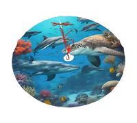 Gonne per albero di Natale con stampa di delfini, tartaruga marina, squalo, polipo, barriera corallina, decorazioni natalizie per interni ed esterni, tappetino per albero di Natale