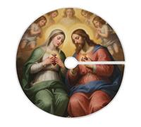 Gonne per albero di Natale, cuore di Gesù e cuore immacolato, immagine di Gesù e Maria
