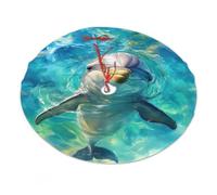 Gonne per albero di Natale da 30 pollici, decorazioni natalizie festive per uso interno ed esterno, bellissimo tappetino per albero di Natale con stampa Happy Dolphin Ocean SeWater per celebrazioni di