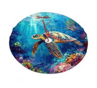 Gonne per albero di Natale da 36 pollici, decorazioni natalizie festive per uso interno ed esterno, mondo sottomarino illuminato dal sole con tappetino per albero di Natale a forma di tartaruga per ce