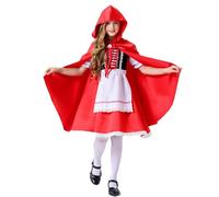 Gonne Per Bambine 12 Anni Costume Cappuccetto Rosso da Donna, Vestito e Mantello, Costume di Halloween per Adulto Mini Per Ragazze (Rosso, 140)