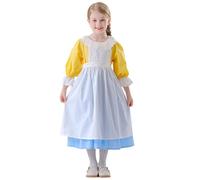 Gonne per ragazze abiti da ragazza, set da 2 pezzi, abito grembiule, vestito per bambini, festa casual, primavera, estate, inverno, morbido, comodo, gonne larghe sul davanti e corto, bianco, 8-9 Anni
