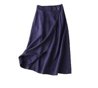 Gonne strette da donna, casual, mezza gonna a linea, estive, cotone, lunghezza media, vita elastica, grande gonna con cappuccio, Blu marino, XXL