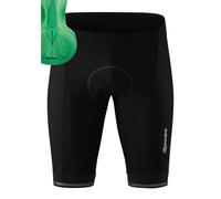 Gonso Sitivo M, Pantaloncini corti da ciclismo da uomo, Con cuscinetto di seduta Sitivo Comfort, Elastico in silicone ad alta elasticità e antiscivolo, Vestibilità aderente, Nero/Verde, 3XL