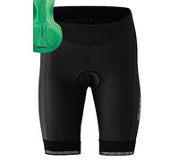 Gonso Sitivo W, Pantaloncini corti da ciclismo da donna, Con cuscinetto di seduta Sitivo Comfort, Elastico in silicone ad alta elasticità e antiscivolo, Vestibilità slim fit, Nero/Verde, 48
