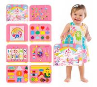 Gontence Busy Board per Bambini | Giochi Montessori per 2 3 4 5 Anni Tavola Sensoriali per Giocattoli attività Giocattolo Educativo per Apprendere Le Abilità di Base della Vita Unicorno, Rosa
