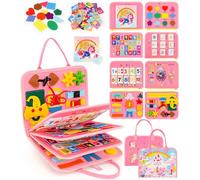 Gontence Busy Board per Bambini | Giochi Montessori per 2 3 4 5 Anni Tavola Sensoriali per Giocattoli attività Giocattolo Educativo per Apprendere Le Abilità di Base della Vita Unicorno, Rosa