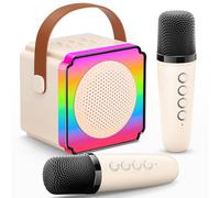 Gontence Karaoke per Bambini, Giocattolo Regalo Bambina 3-12 Anni, Karaoke con Microfono Bluetooth, Carta regalo, Luci LED, Effetti di Cambio Voce, Microfono Karaoke Regalo Giochi Bambina 3-15 Anni
