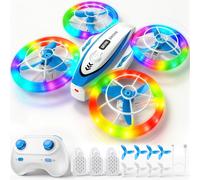 Gontence mini drone per bambini, drone telecomandato con luci a LED, 2 modalità di velocità, 3 batterie, modalità 3D Flip senza testa, giocattoli, regali per ragazzi e ragazze dai 6 ai 16 anni